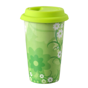 Singlewall caneca de café com tampa de silicone